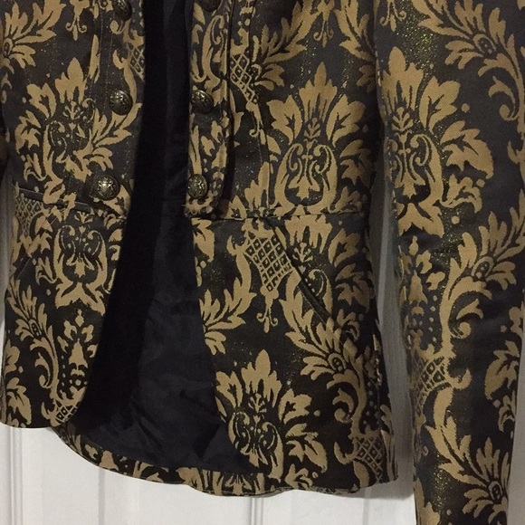 H&M jacket blazer gold brown beige size 2 (ff) - Picture 4 of 8